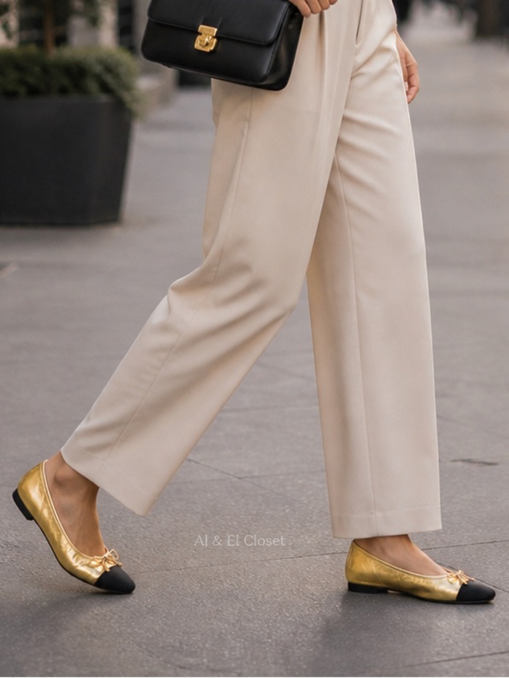 Sam Edelman Marley Gold & Black Cap Toe Ballet Flats Women’s Size 8M Leather NIB